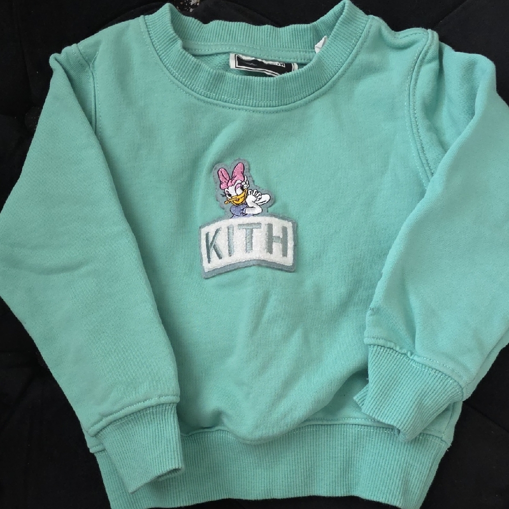 Kith Kids Teal Sweatshirt with Cartoon Patch